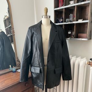 Oversized Leather Blazer